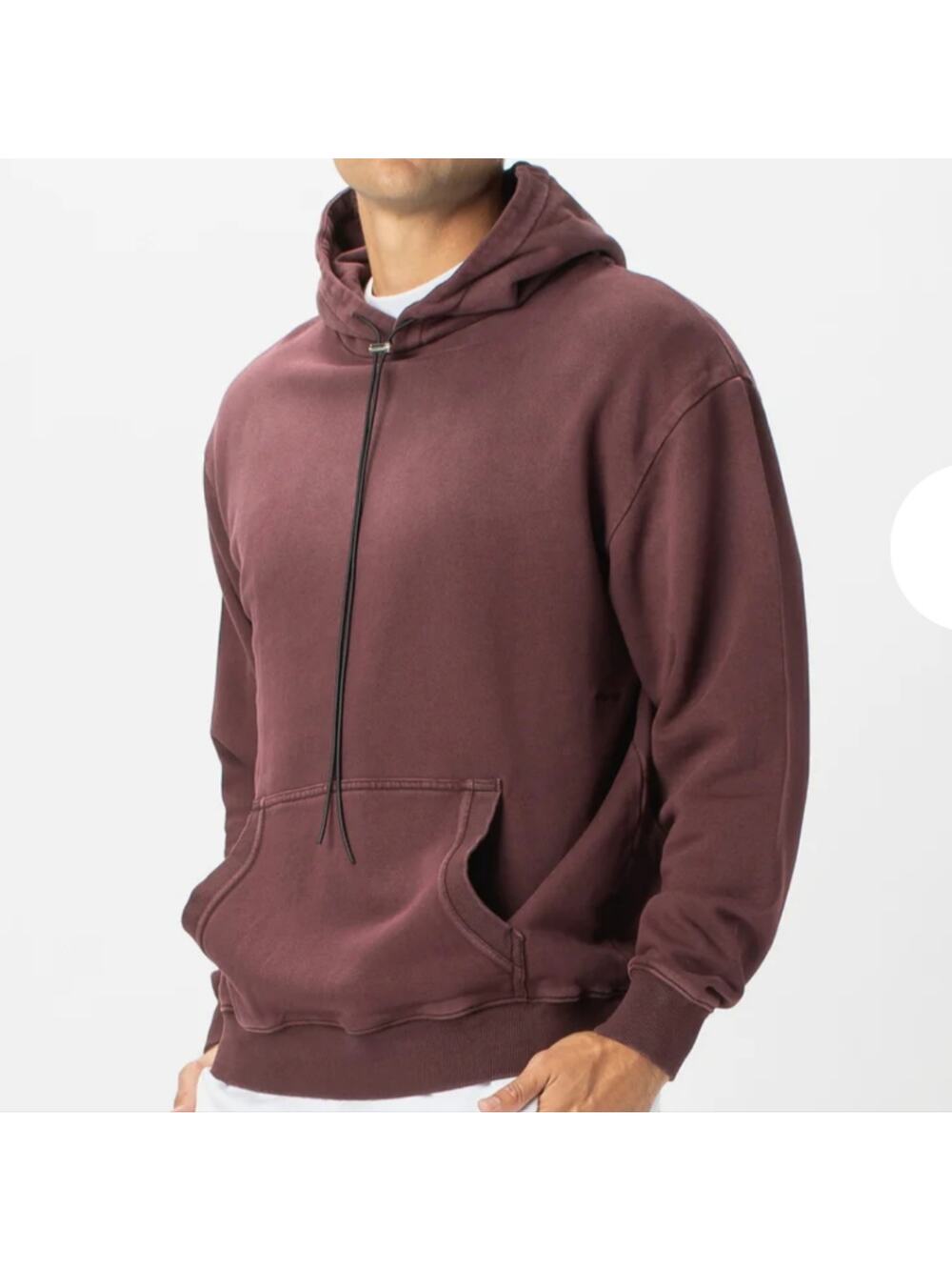 ZANEROBE MEN'S HOODIE – BURGUNDY – SIZE M (38–40) – MINIMALIST STREETWEAR